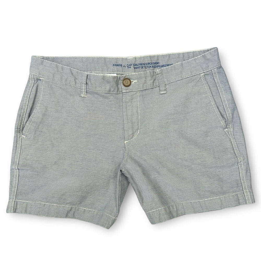 GAP Girlfriend 5” Blue and White Striped Chino Shorts | Women’s Size 4